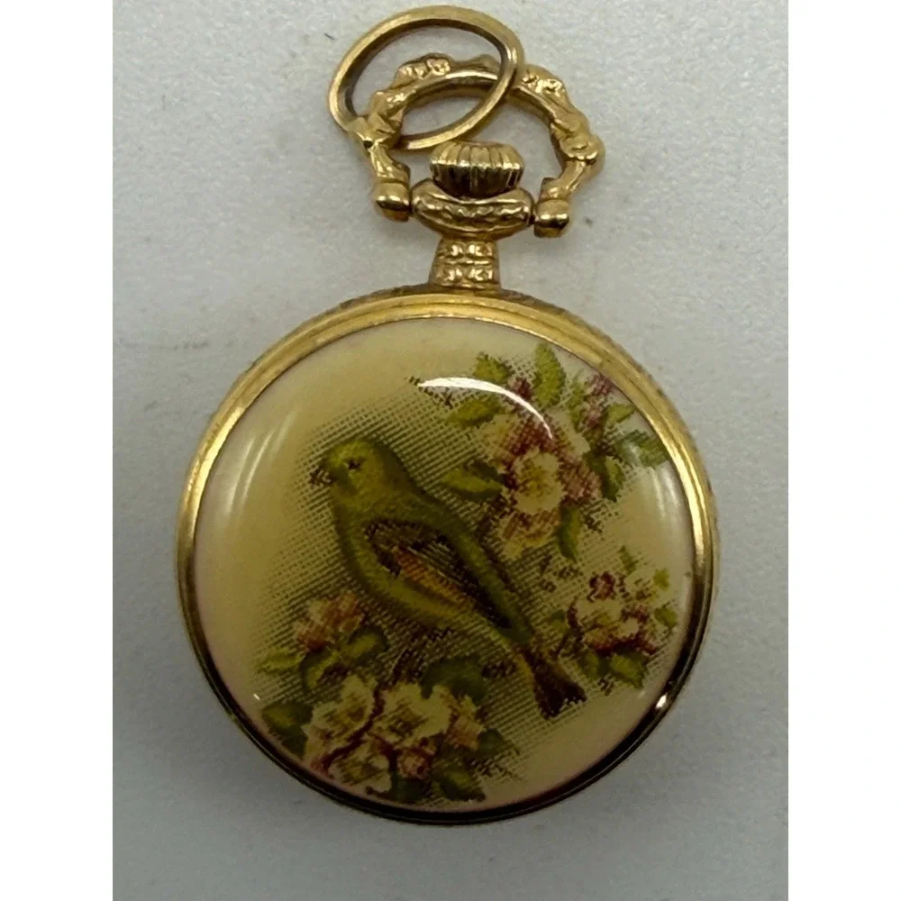 Tissot 029210‎ Pendant Watch New Battery Bird Floral Ladies 21MM Swiss Made